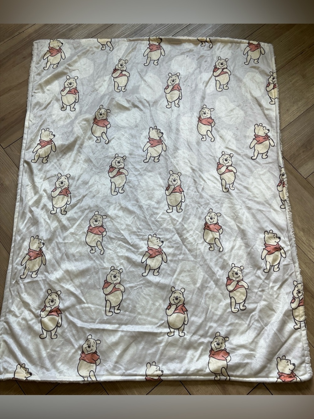 Disney Baby Winnie the Pooh Velvety Blanket Faux Sherpa Back 38" x 30"